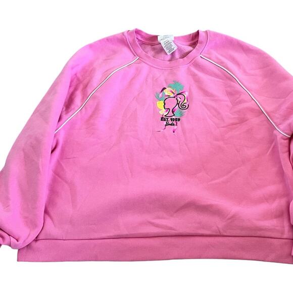 NWT Barbie Logo Women's Barbie Lemons Logo Graphic Sweatshirt Pink Size XL - Picture 6 of 15